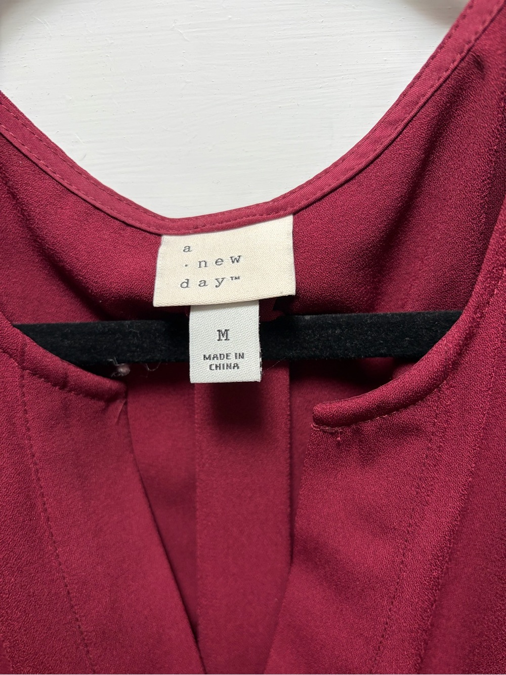 a new day Burgundy Tie-Waist V-Neck Midi Dress - Picture 2 of 6